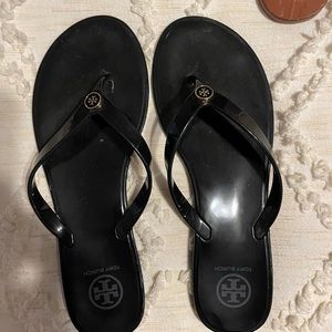 Tory Burch Black Jelly Flip Flops